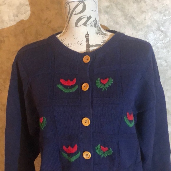 That’s Me! Flower Knit Button-Down Sweater - Picture 2 of 8